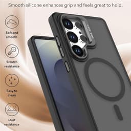 Samsung Galaxy S25 Ultra - Foldable Kickstand Matte TPU Black - 4