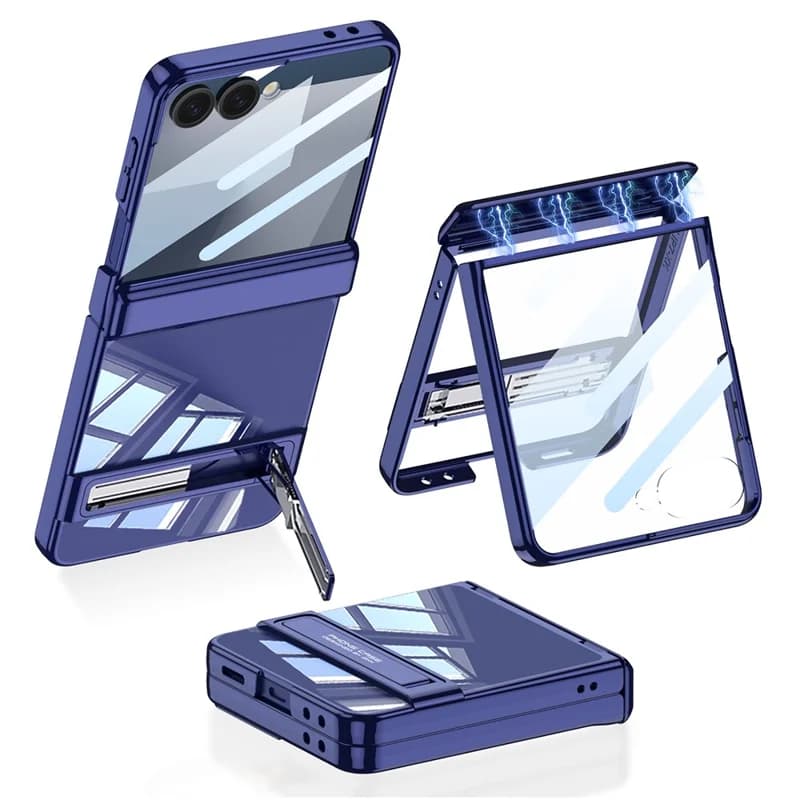 Samsung Galaxy Z Flip 7 - GKK Magnetic Hinge Tempered Glass Silver