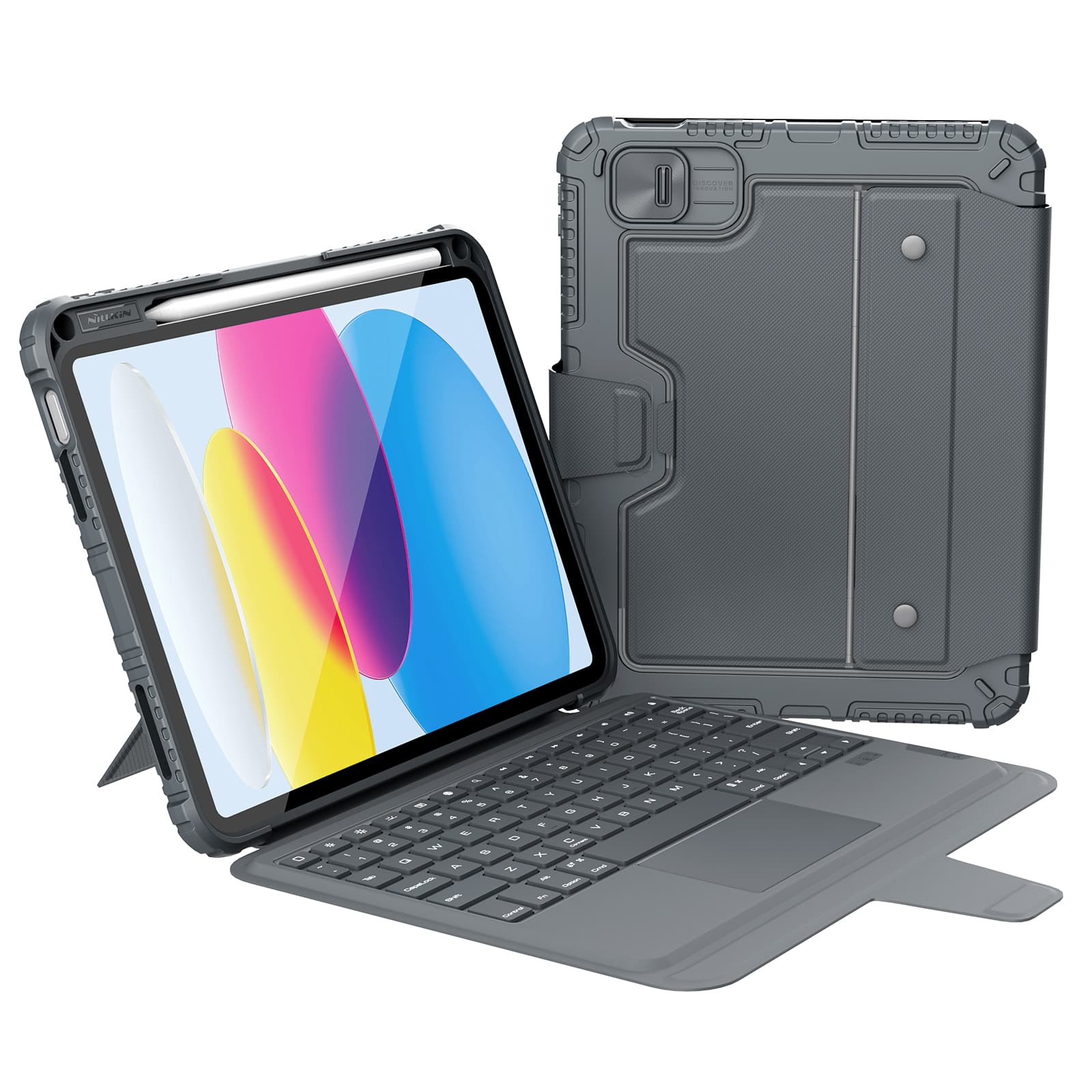 iPad 11 (A16) 2025 - NILLKIN Bumper Combo Keyboard Case Backlit Black