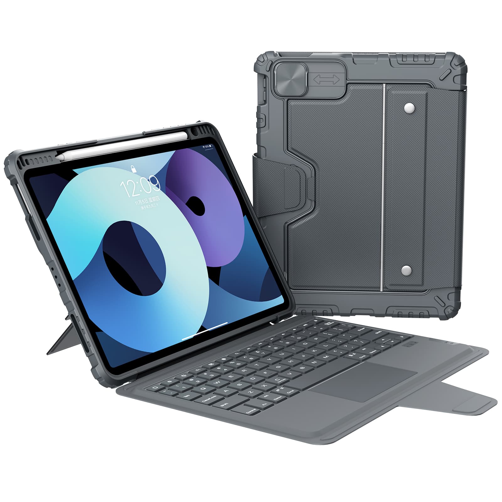 iPad Air 11 2024 - NILLKIN Bumper Combo Keyboard Case Backlit Black