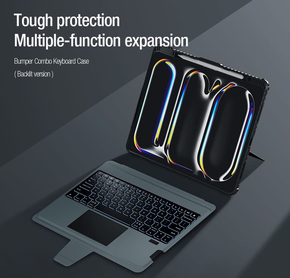 iPad Pro 13 2024 - NILLKIN Bumper Combo Keyboard Case Backlit Black