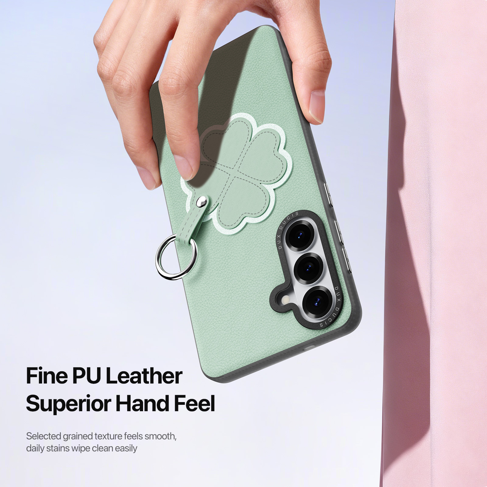 Samsung Galaxy S26 - DUX DUCIS Luvy Series Green Clover — estuche (foto 14 de 24)