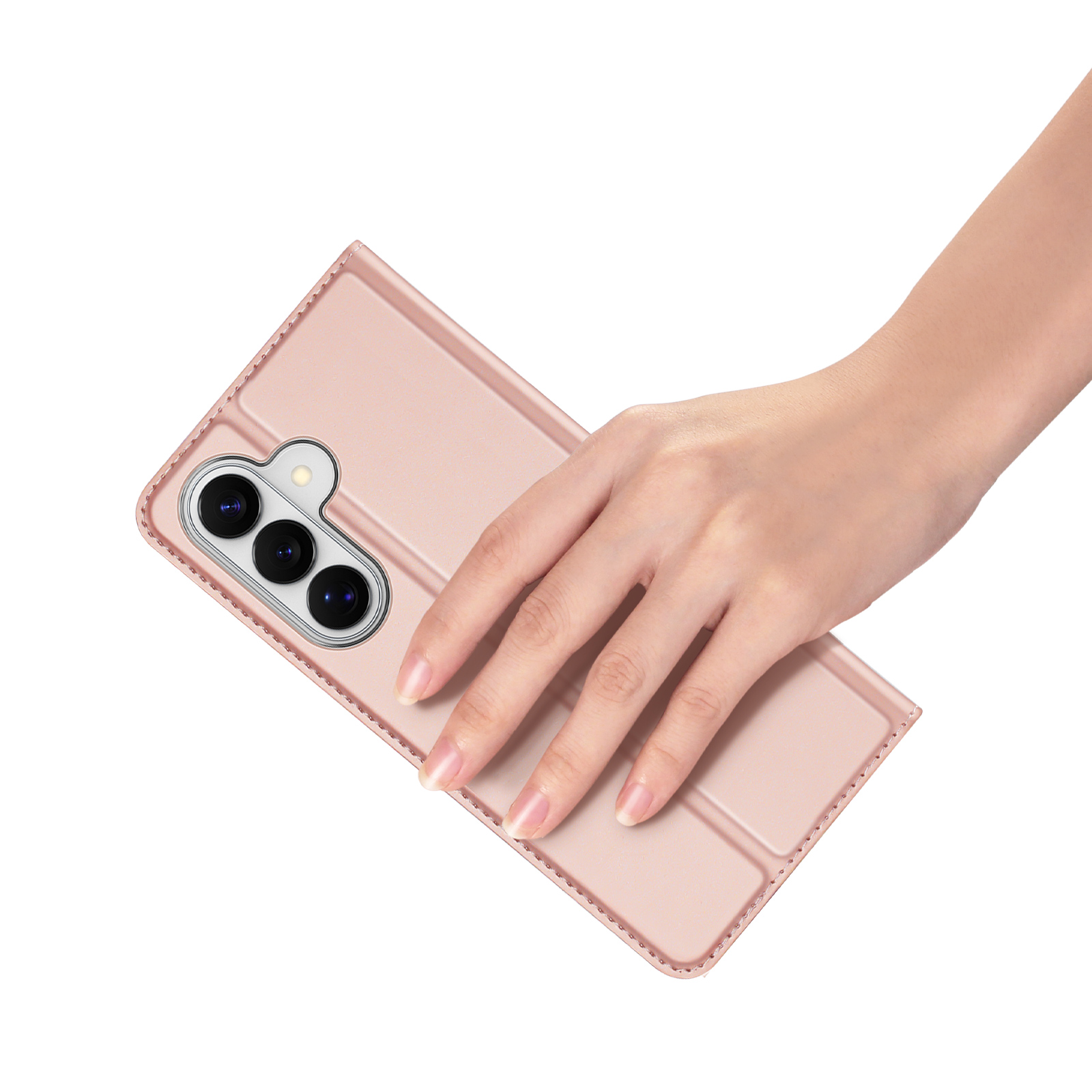 Samsung Galaxy S26 Plus - DUX DUCIS Skin Pro Series Leather Pink — estuche (foto 17 de 20)