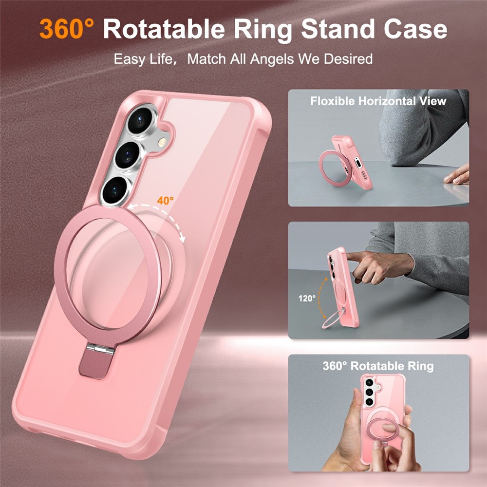 Samsung Galaxy S26 Plus - Magnetic Ring Holder Kickstand Pink — estuche (foto 2 de 7)