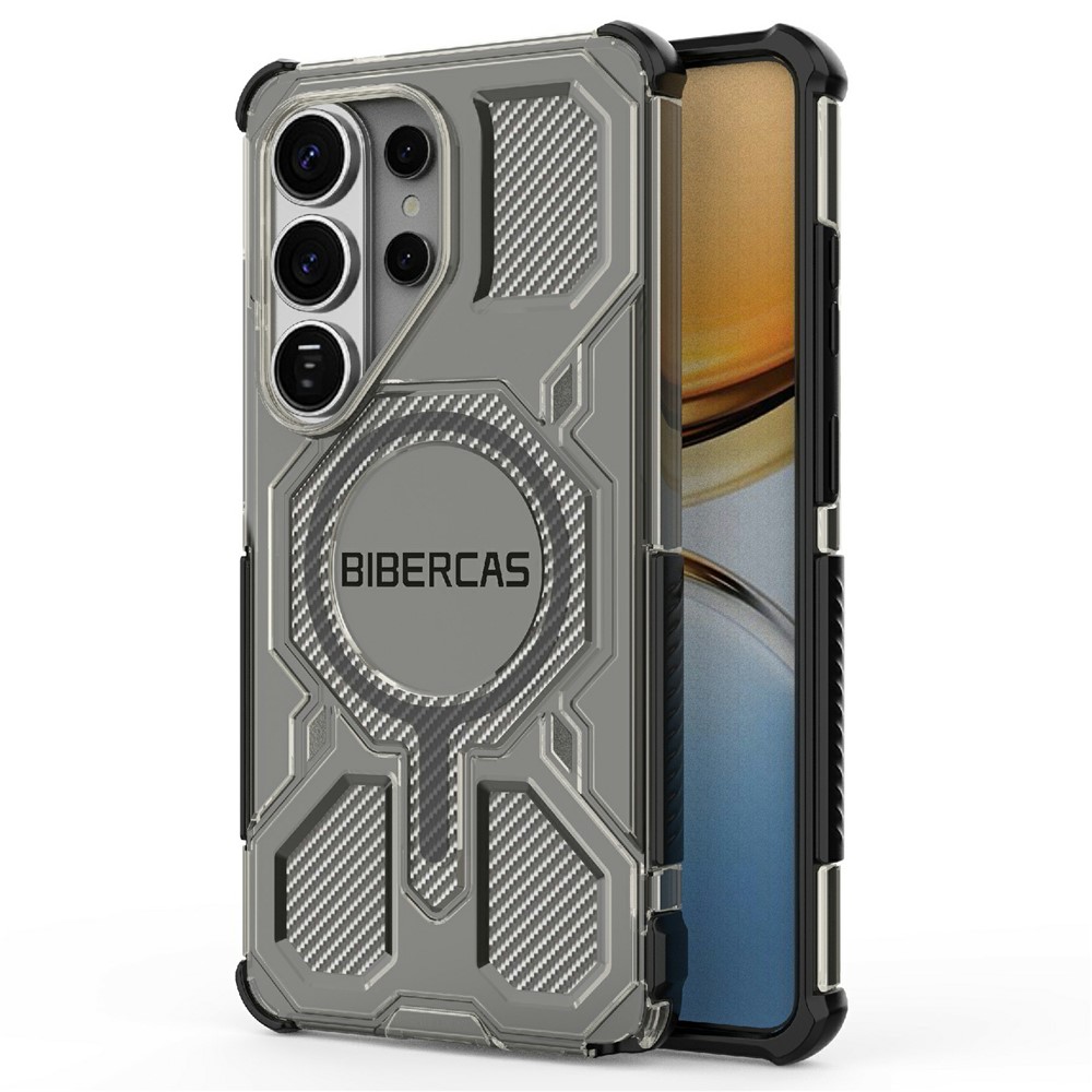 Samsung Galaxy S26 Ultra - BIBERCAS Transparent Series Cover Black — estuche