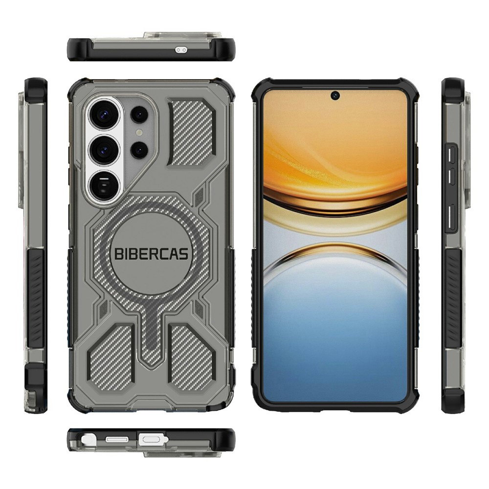 Samsung Galaxy S26 Ultra - BIBERCAS Transparent Series Cover Black — estuche (foto 3 de 5)