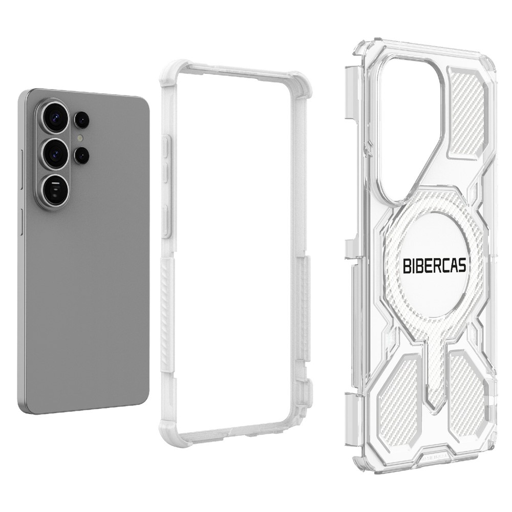 Samsung Galaxy S26 Ultra - BIBERCAS Transparent Series Cover Black — estuche (foto 4 de 5)