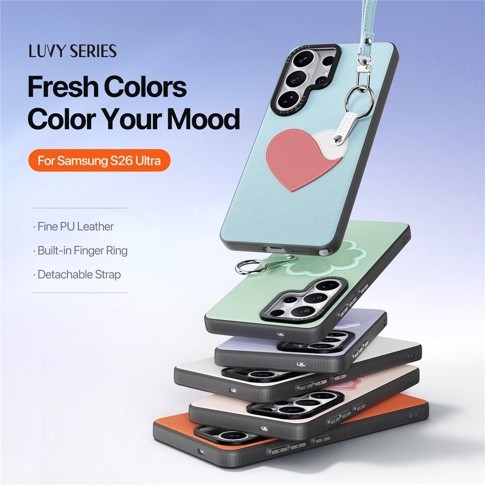 Samsung Galaxy S26 Ultra - DUX DUCIS Luvy Series Blue Heart — estuche (foto 7 de 12)
