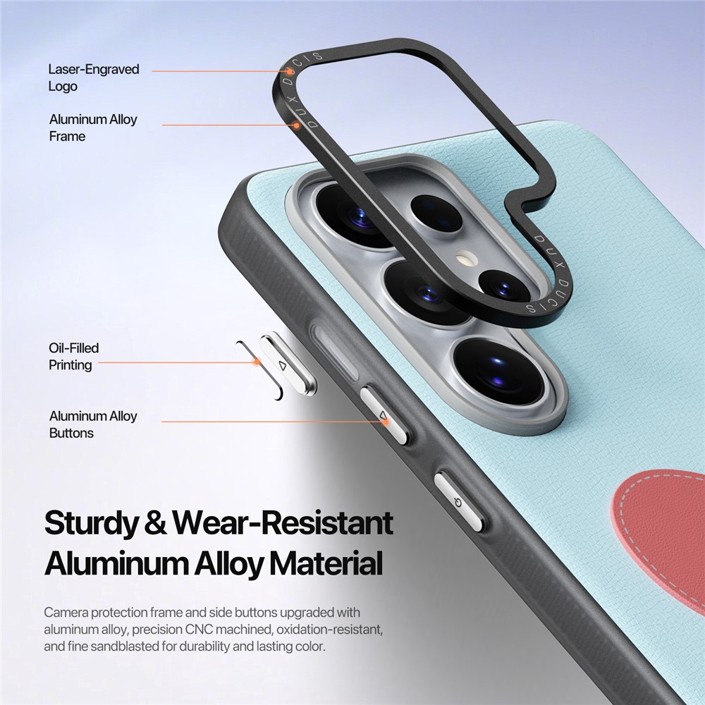 Samsung Galaxy S26 Ultra - DUX DUCIS Luvy Series Blue Heart — estuche (foto 11 de 12)