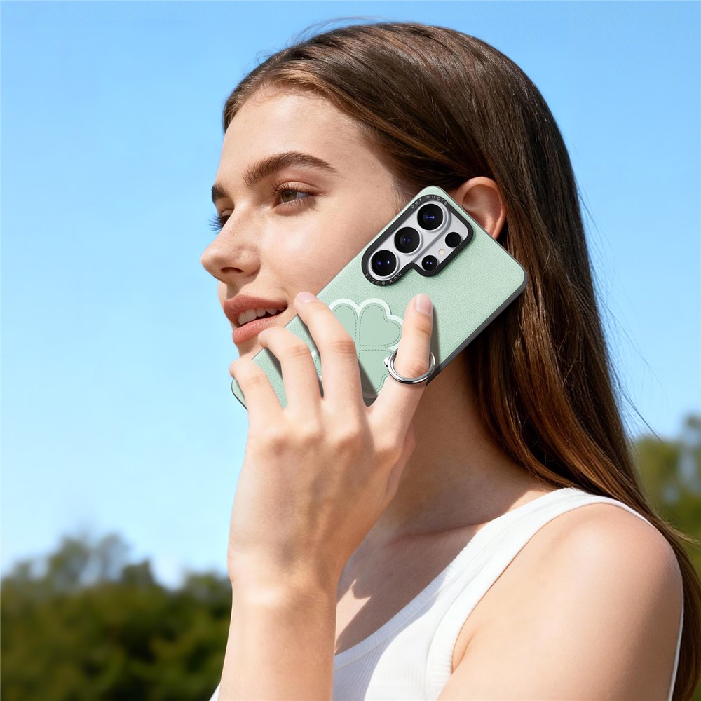 Samsung Galaxy S26 Ultra - DUX DUCIS Luvy Series Green Clover — estuche (foto 3 de 12)
