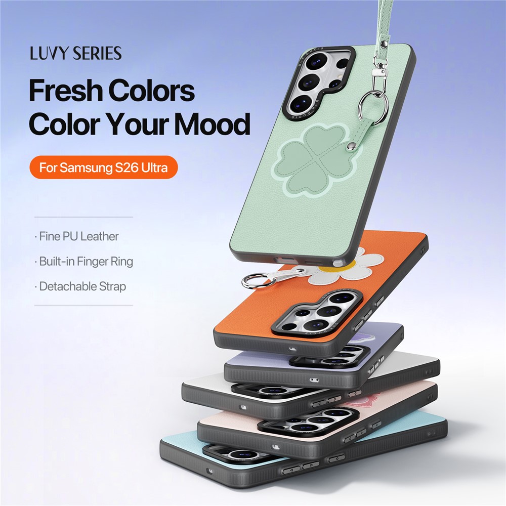 Samsung Galaxy S26 Ultra - DUX DUCIS Luvy Series Green Clover — estuche (foto 7 de 12)