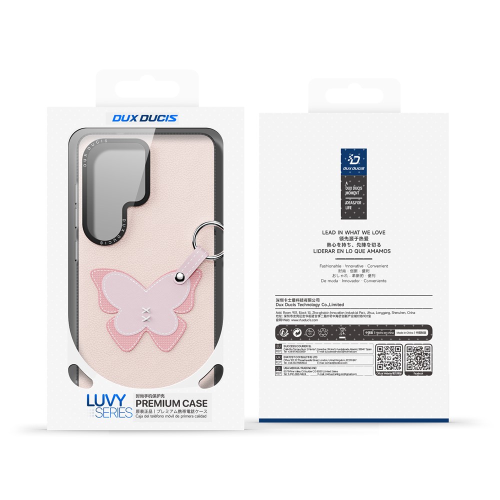 Samsung Galaxy S26 Ultra - DUX DUCIS Luvy Series Light Pink Butterfly — estuche (foto 4 de 12)