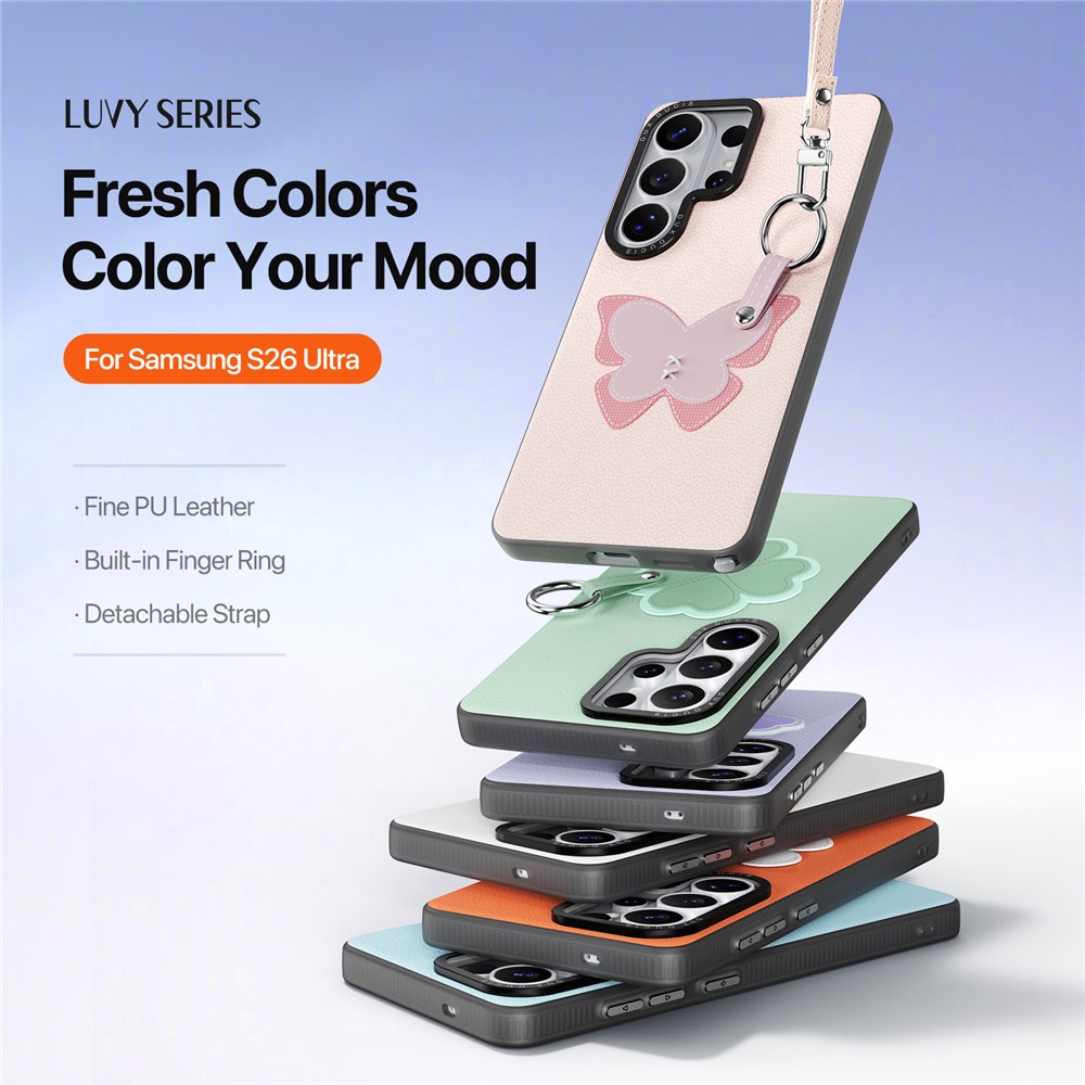 Samsung Galaxy S26 Ultra - DUX DUCIS Luvy Series Light Pink Butterfly — estuche (foto 7 de 12)