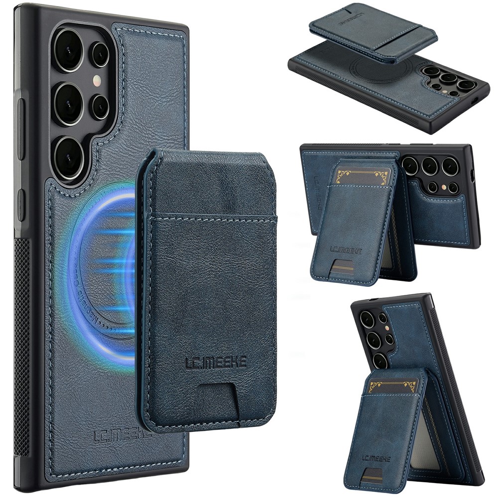 Samsung Galaxy S26 Ultra - LC.IMEEKE Case Leather With Wallet Blue — estuche