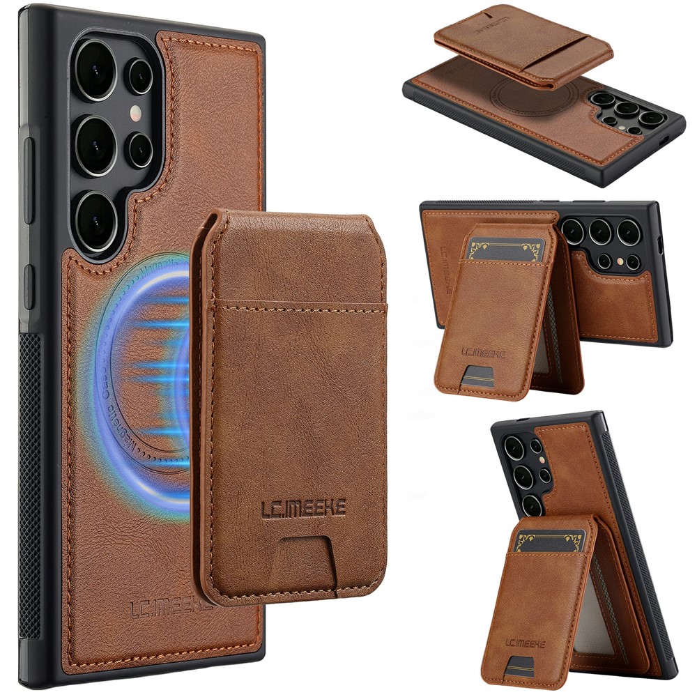 Samsung Galaxy S26 Ultra - LC.IMEEKE Case Leather With Wallet Brown