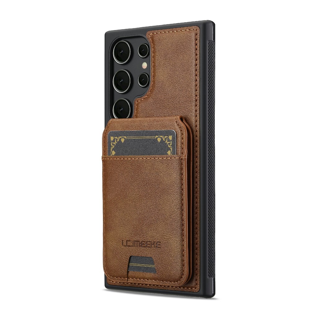 Samsung Galaxy S26 Ultra - LC.IMEEKE Case Leather With Wallet Brown — estuche (foto 5 de 14)