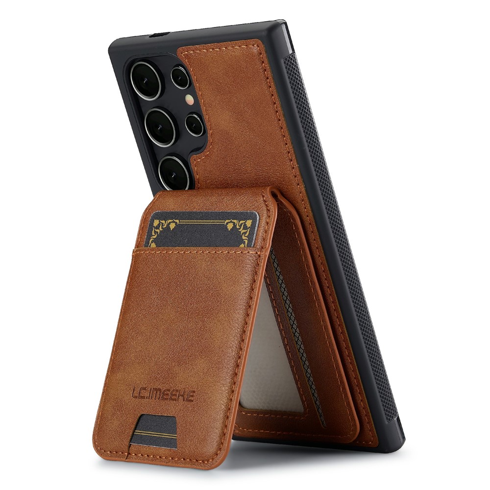 Samsung Galaxy S26 Ultra - LC.IMEEKE Case Leather With Wallet Brown — estuche (foto 8 de 14)