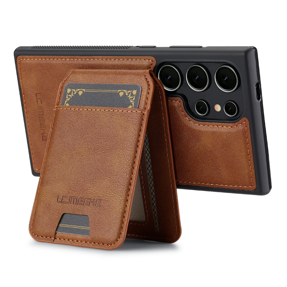 Samsung Galaxy S26 Ultra - LC.IMEEKE Case Leather With Wallet Brown — estuche (foto 9 de 14)
