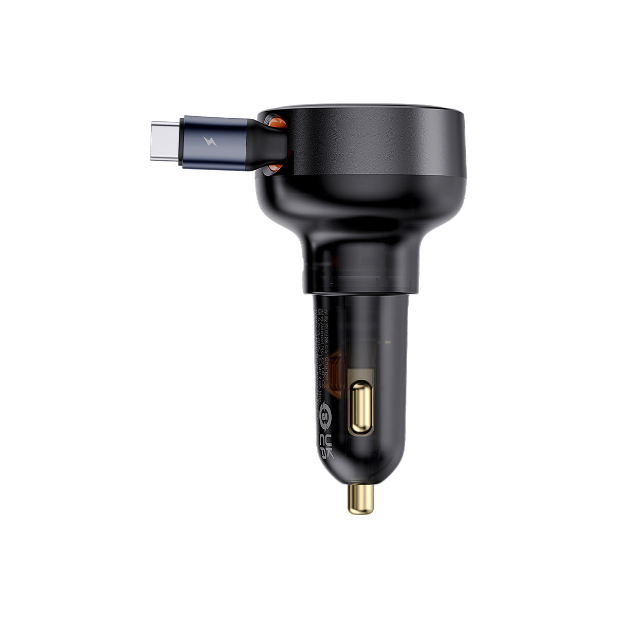 Enjoyment Pro - BASEUS Car Charger Retractable Type-C & Type-C Cable 60W Black — cargador (foto 3 de 5)