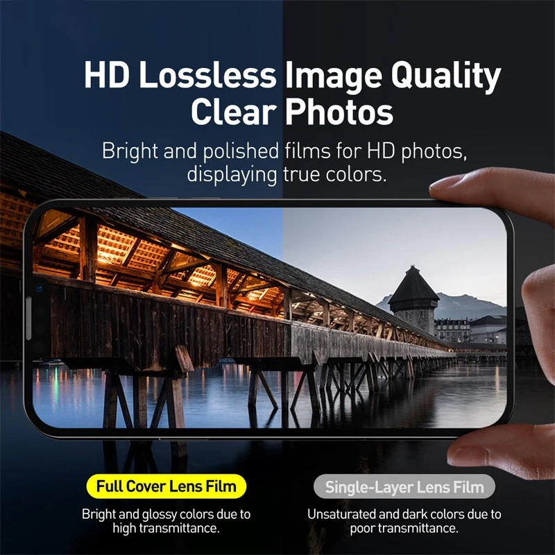 Phone 17 Pro/17 Pro Max - BASEUS Camera Lens Glass Protector — vidrio templado protector de pantalla (foto 2 de 5)