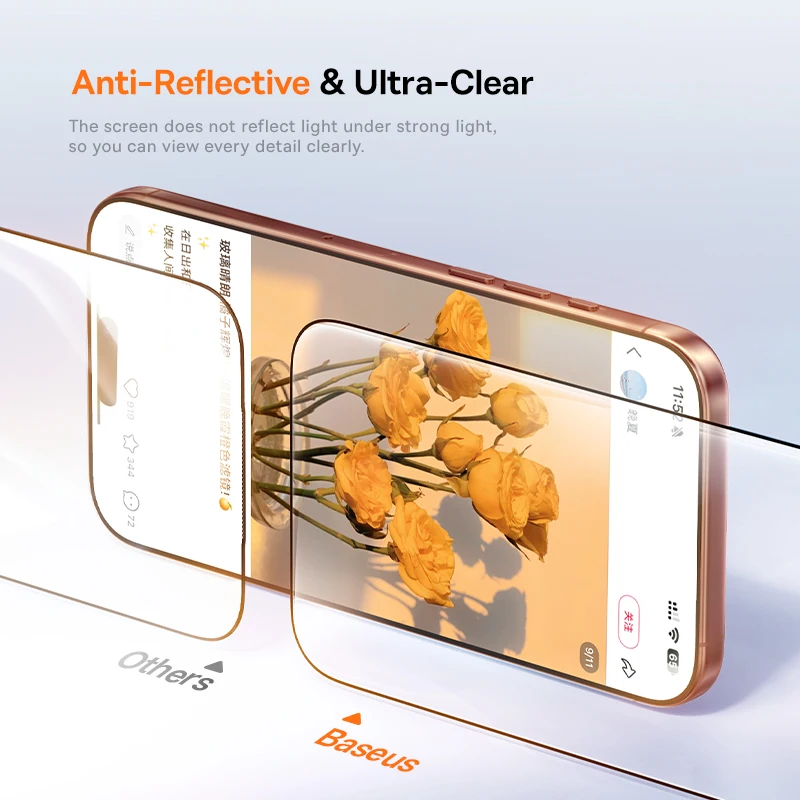 Mica - iPhone 17 Pro Max - BASEUS Impact HD — vidrio templado protector de pantalla (foto 5 de 5)