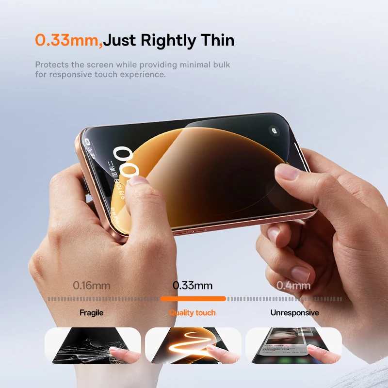 Mica - iPhone 17 Pro Max - BASEUS Impact HD — vidrio templado protector de pantalla (foto 2 de 5)