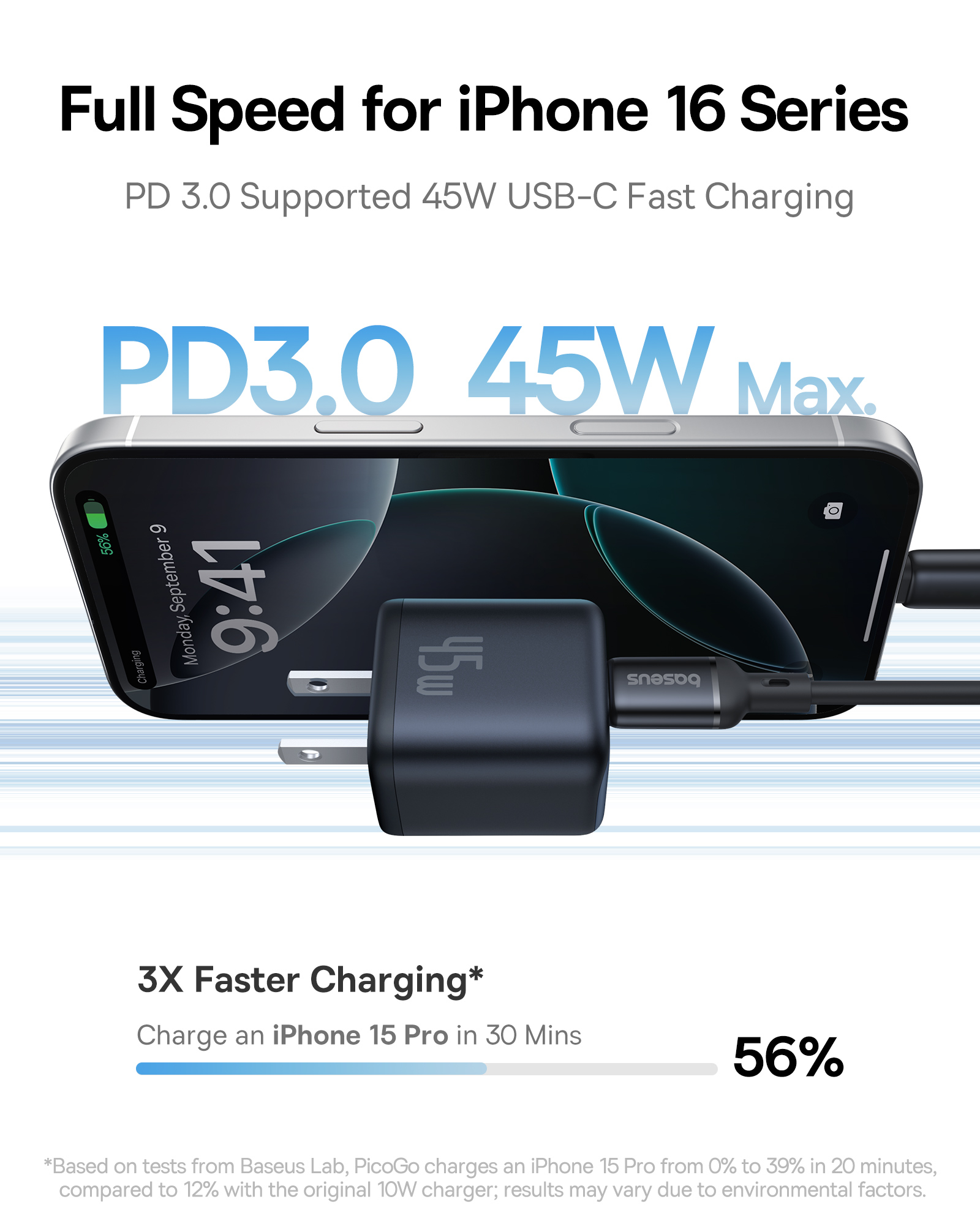 Cubo - BASEUS PicoGo GaN Fast Charger 1C 45W Cosmic Black — cargador (foto 5 de 5)