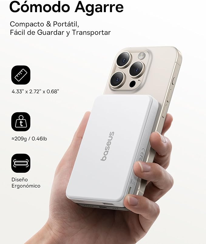 Wireless Charger Power Bank - BASEUS Qi2 10000mAh 22.5W White