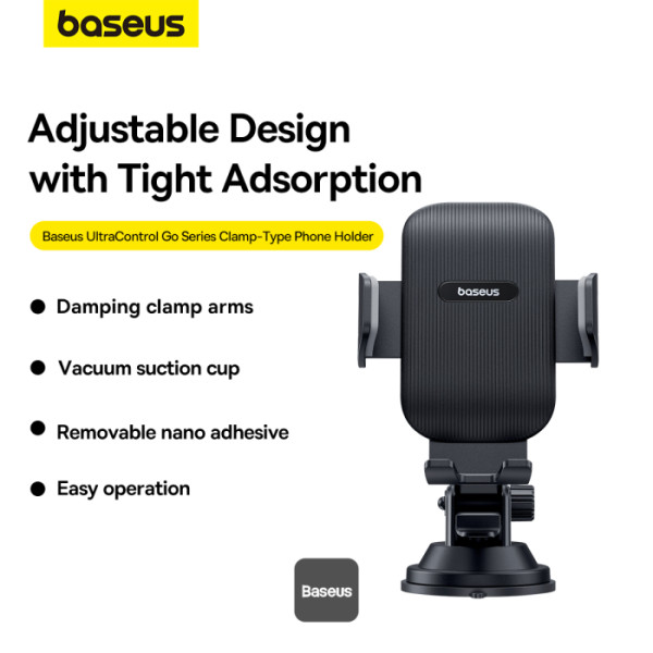 Car Mount - BASEUS Ultra Control Go Series Suction Cup Black — soporte (foto 2 de 5)