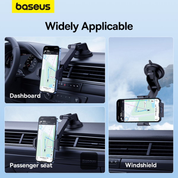 Car Mount - BASEUS Ultra Control Go Series Suction Cup Black — soporte (foto 3 de 5)