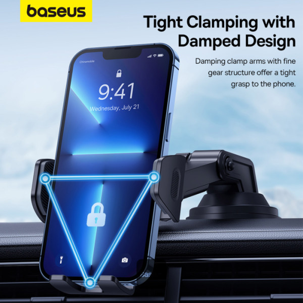 Car Mount - BASEUS Ultra Control Go Series Suction Cup Black — soporte (foto 4 de 5)