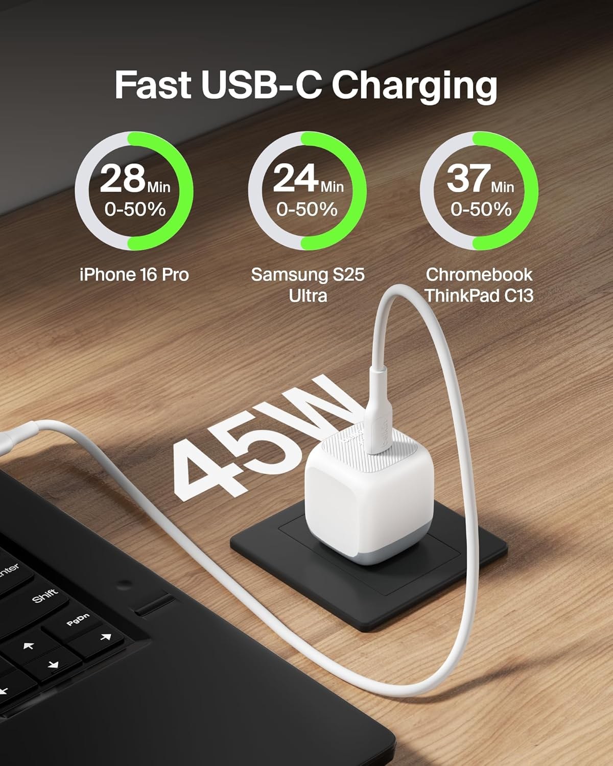 Cargador USB-C - Belkin 45W Compact — cargador (foto 5 de 5)