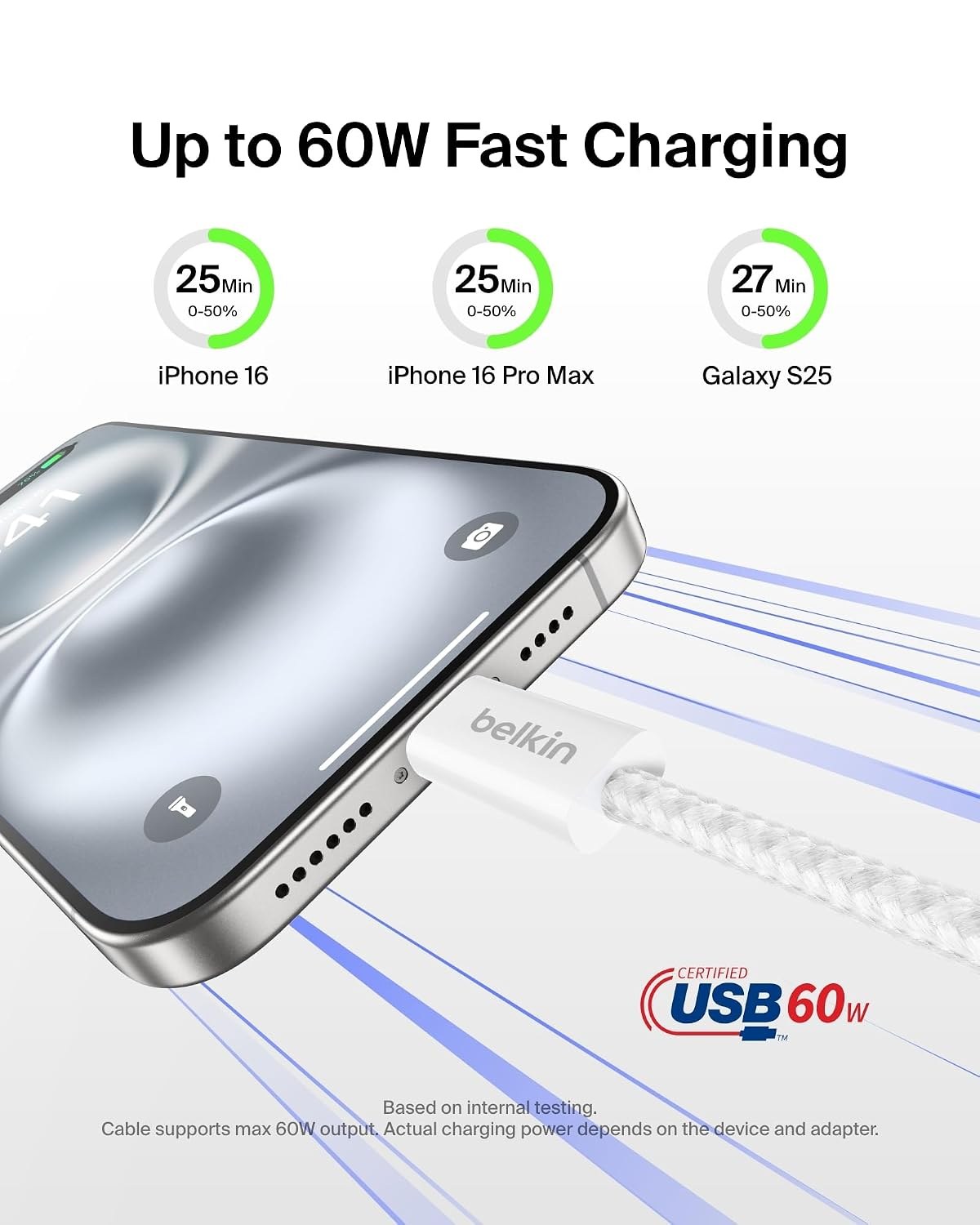 Cable - Belkin USB-C 60W 1m — cable (foto 6 de 6)