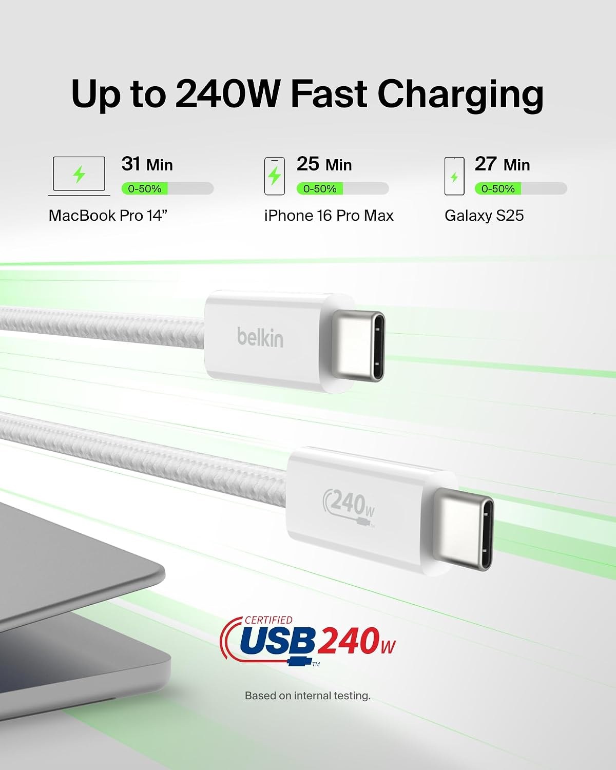 Cable - Belkin USB-C 240W 1m — cable (foto 2 de 6)