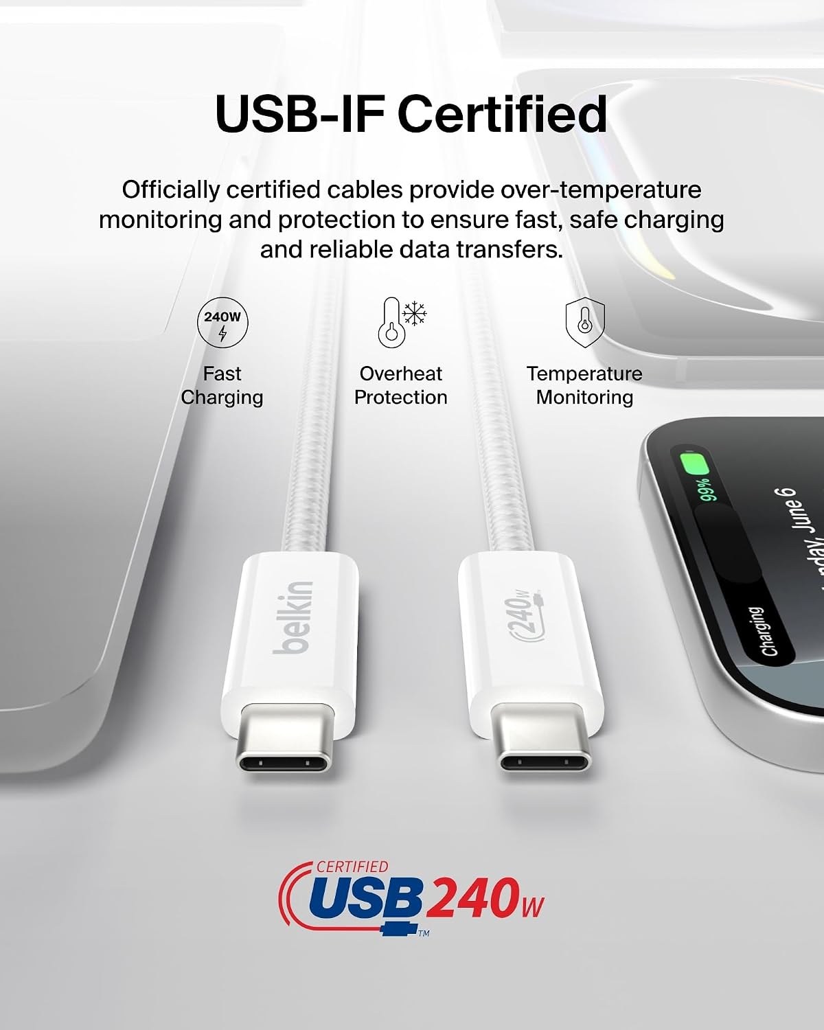 Cable - Belkin USB-C 240W 1m — cable (foto 6 de 6)