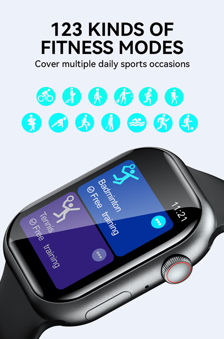 BWOO - Smartwatch WA-06 Silver Band Grey — smartwatch (foto 7 de 10)