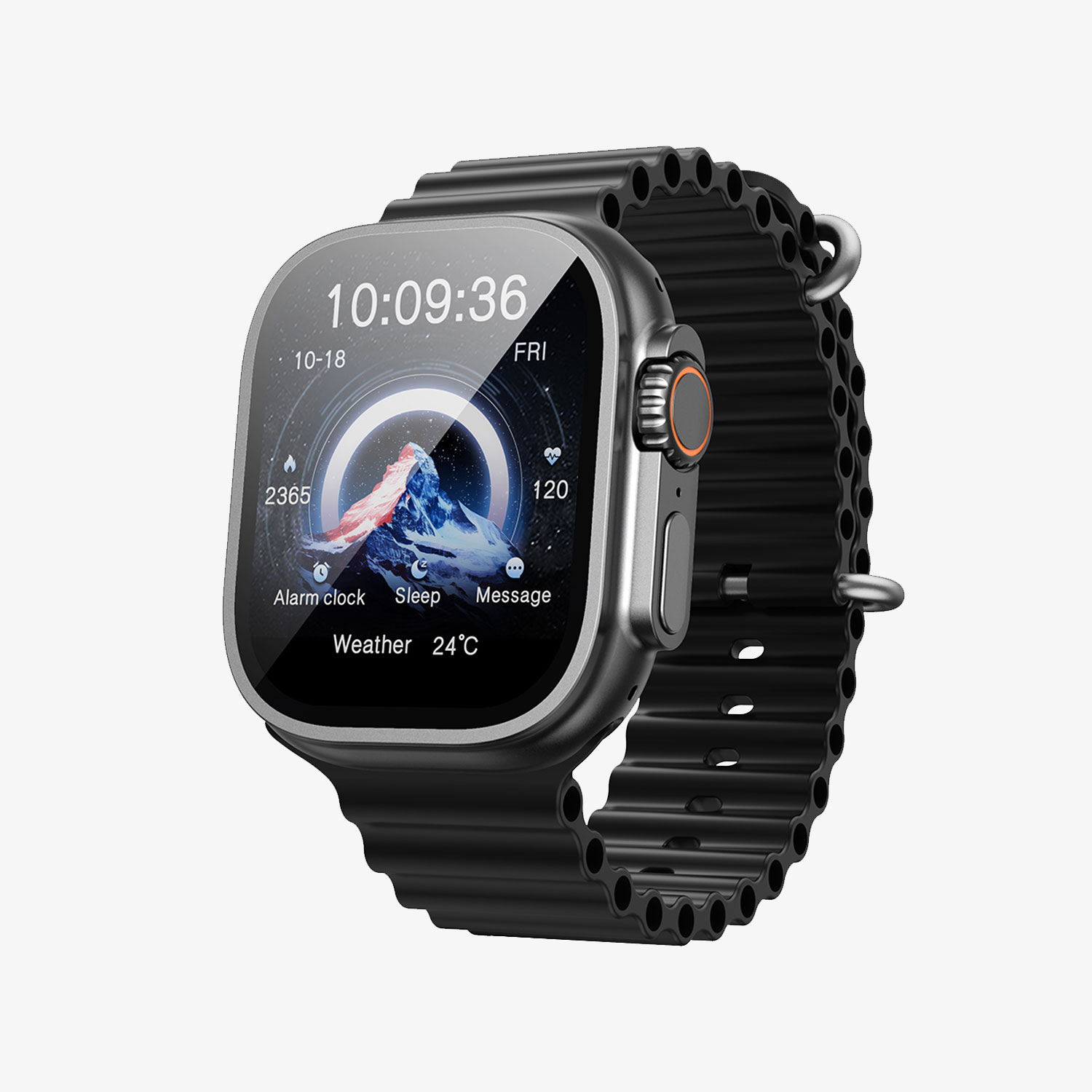 BWOO - Smartwatch WA-07 Silver Band Black