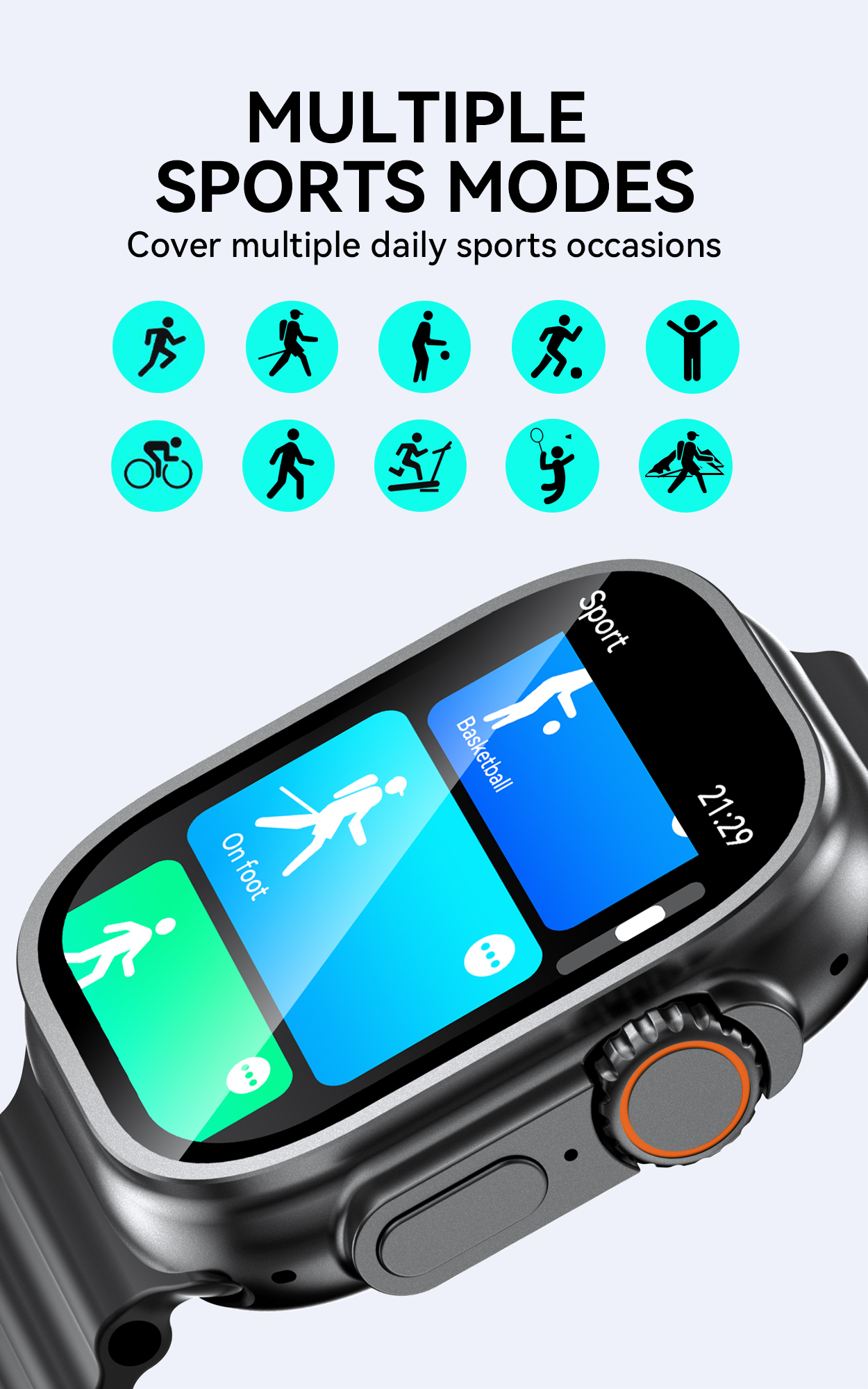 BWOO - Smartwatch WA-07 Silver Band Black — smartwatch (foto 8 de 13)