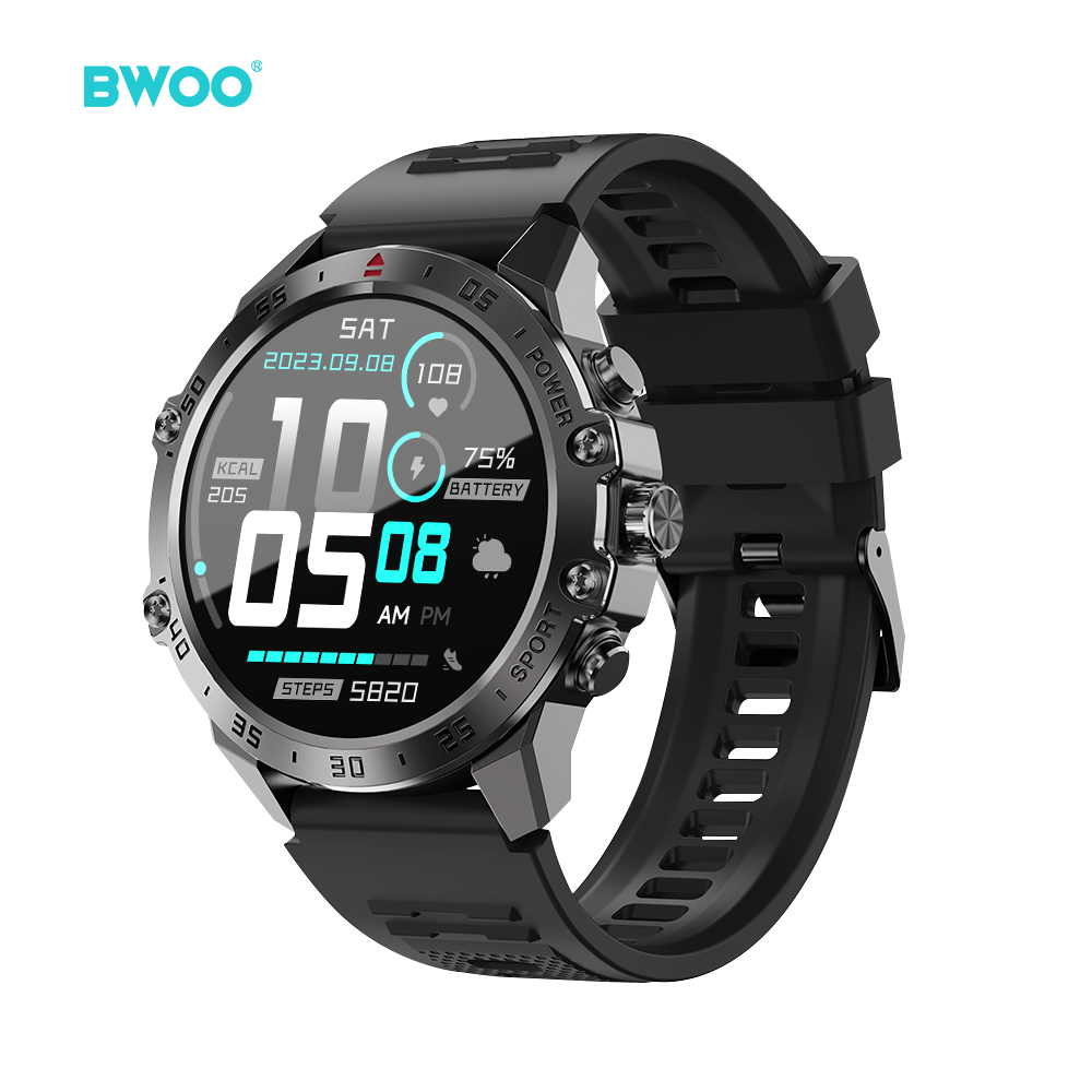 BWOO - Smartwatch WA-08 Silver Band Silver/Black — smartwatch (foto 2 de 13)
