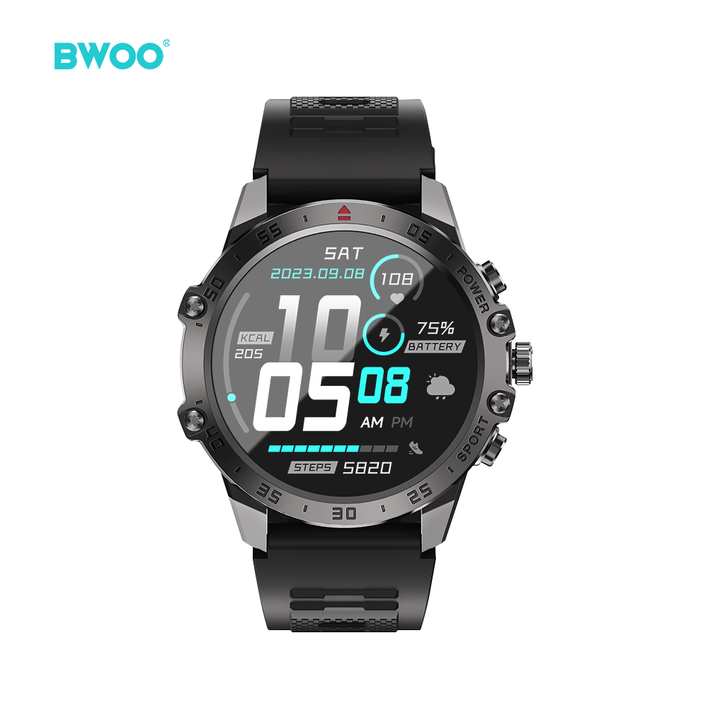 BWOO - Smartwatch WA-08 Silver Band Silver/Black — smartwatch (foto 3 de 13)