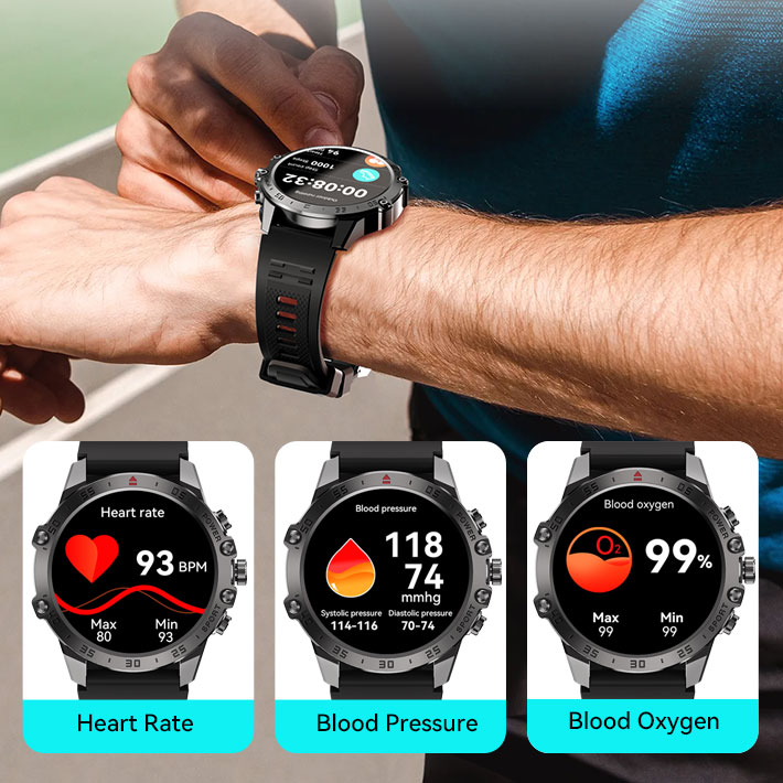 BWOO - Smartwatch WA-08 Silver Band Silver/Black — smartwatch (foto 12 de 13)
