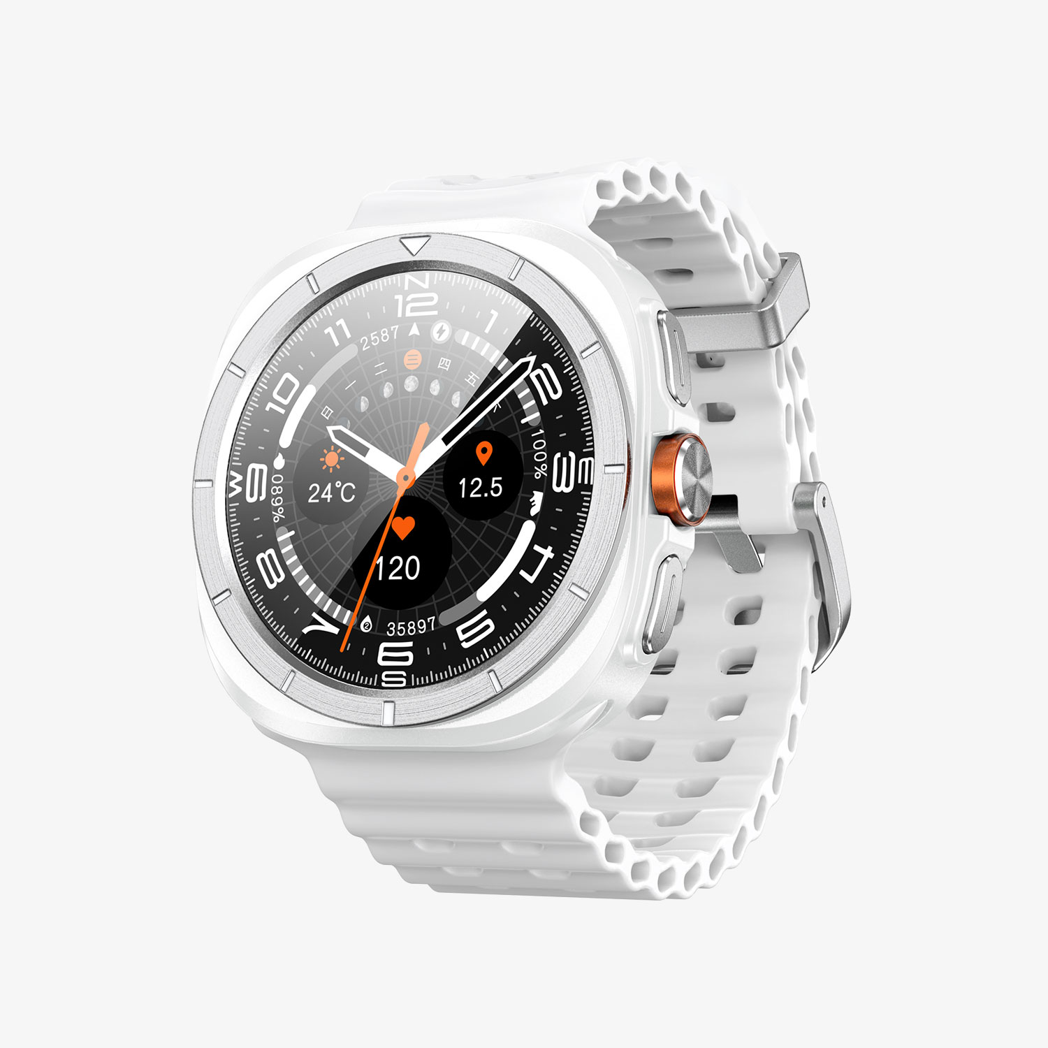 BWOO - Smartwatch WA-09 Silver Band White