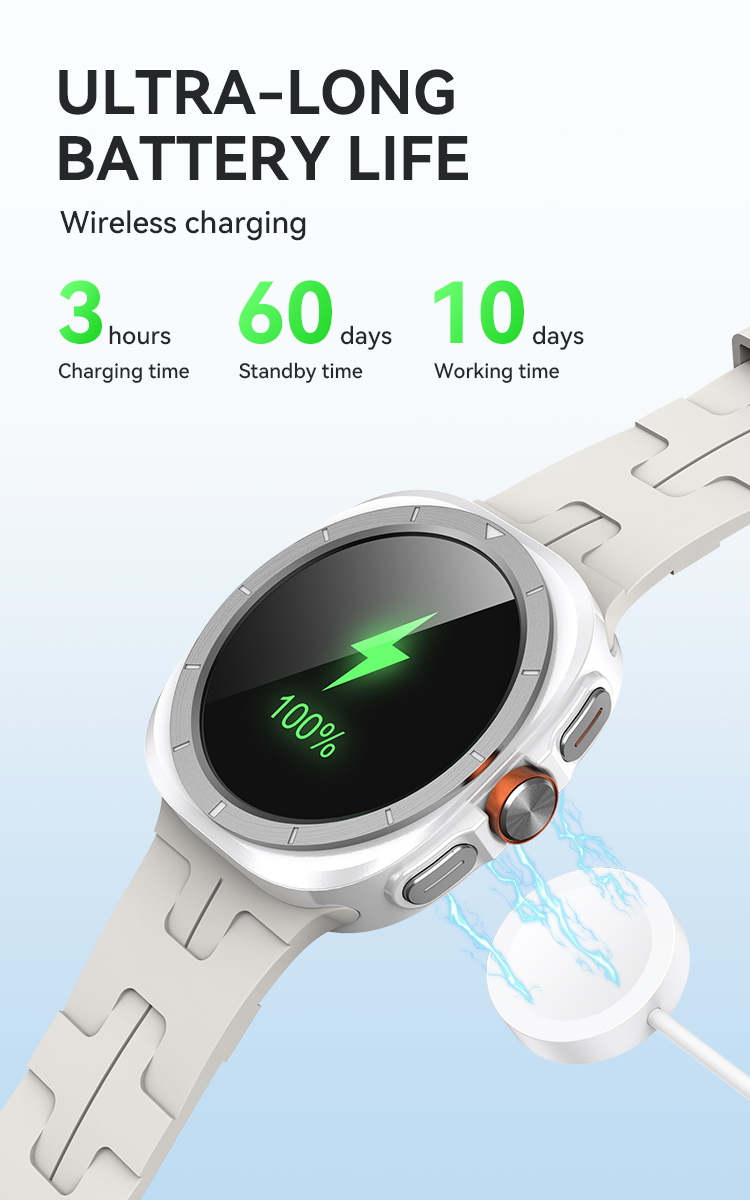 BWOO - Smartwatch WA-09 Silver Band White — smartwatch (foto 4 de 16)
