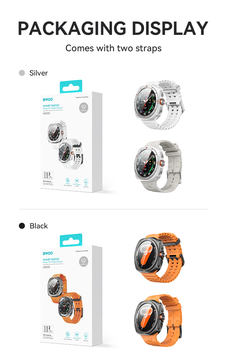 BWOO - Smartwatch WA-09 Silver Band White — smartwatch (foto 8 de 16)