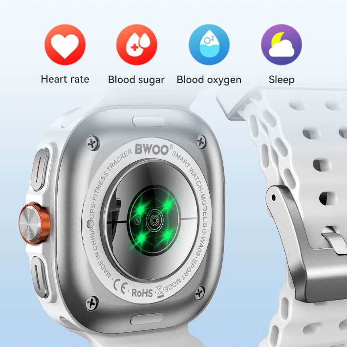 BWOO - Smartwatch WA-09 Silver Band White — smartwatch (foto 12 de 16)