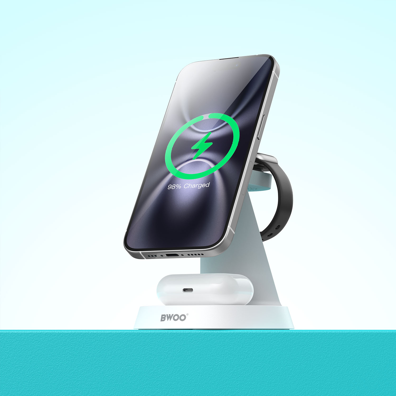3 in 1 Magnetic Charger - BWOO 15W White — cargador (foto 5 de 9)