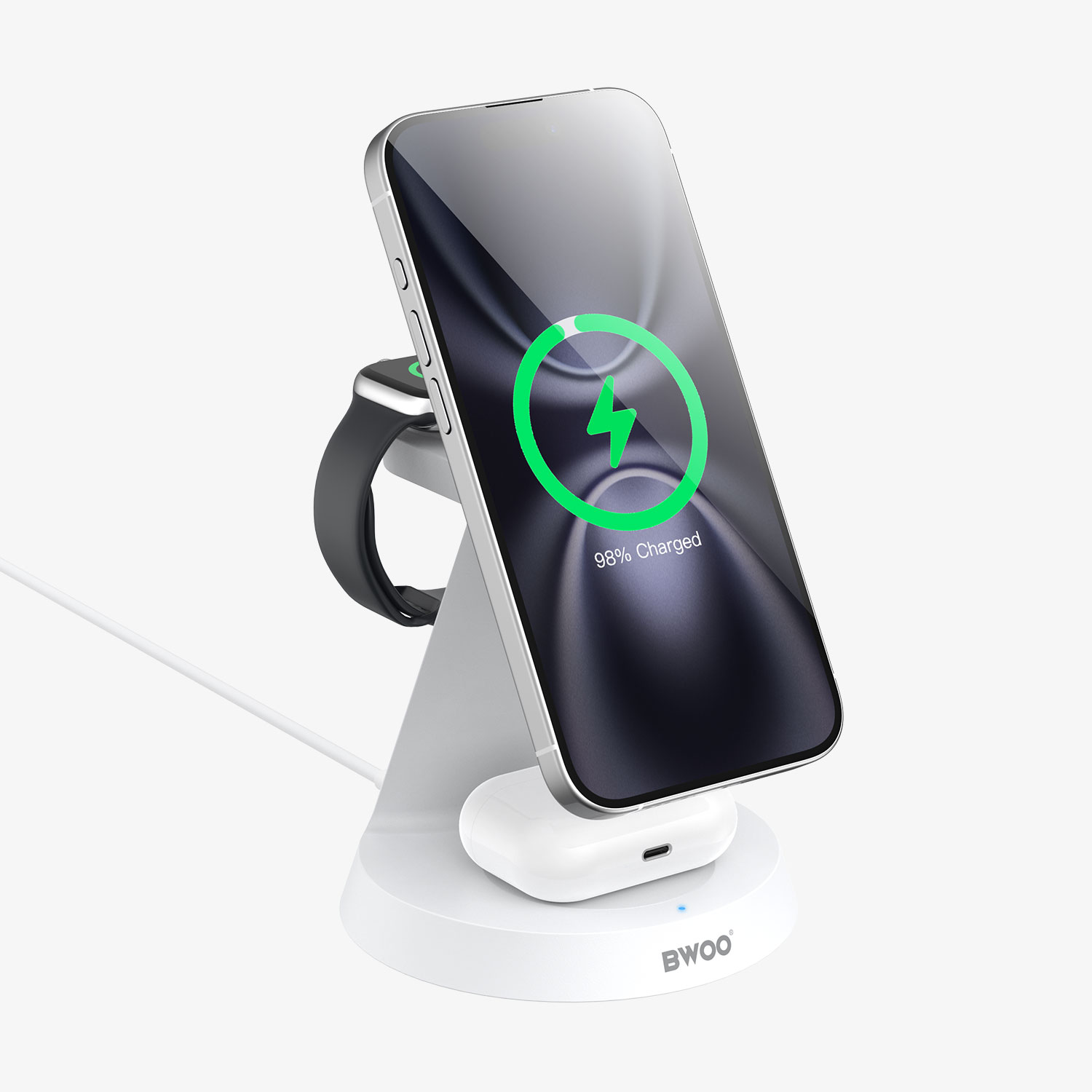 3 in 1 Magnetic Charger - BWOO 15W White — cargador (foto 6 de 9)