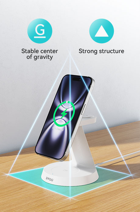 3 in 1 Magnetic Charger - BWOO 15W White — cargador (foto 9 de 9)
