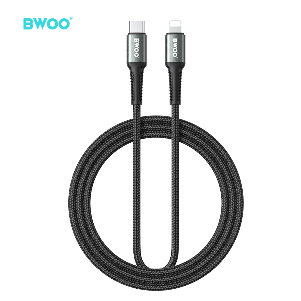 Cable - BWOO Braided Type-C To Lightning Black 27W 3M — cable