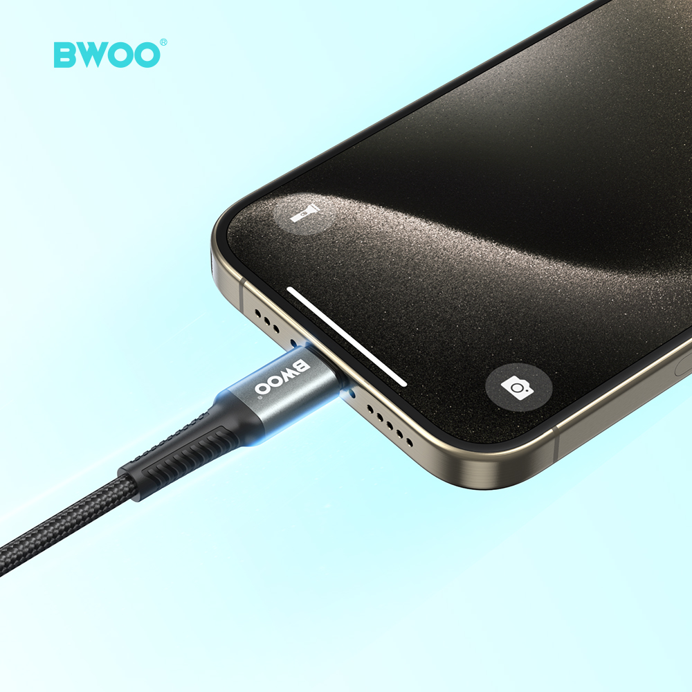 Cable - BWOO Braided Type-C To Type-C Black 60W 3M — cable (foto 3 de 7)